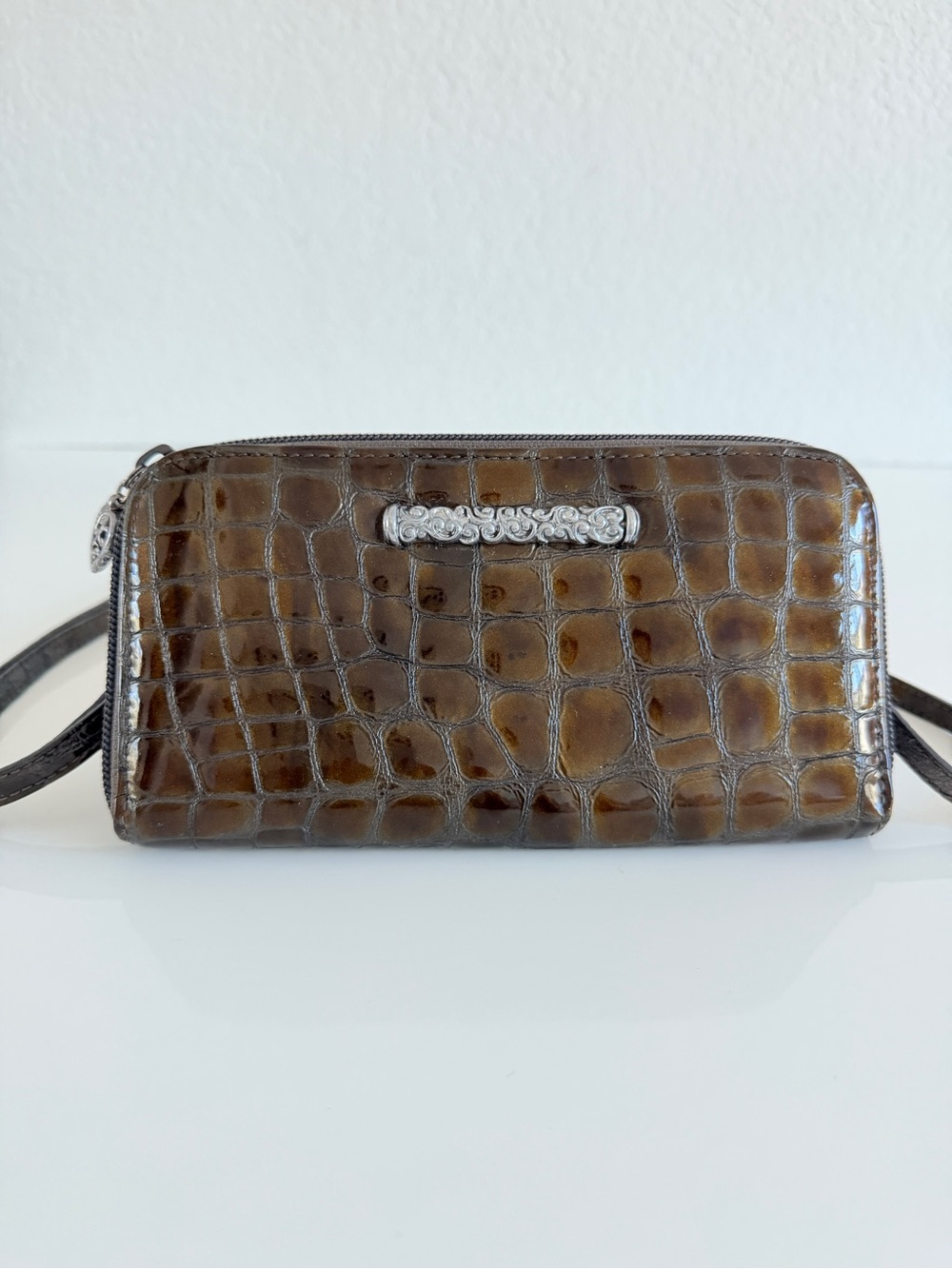 Brighton patent croc wallet crossbody bag